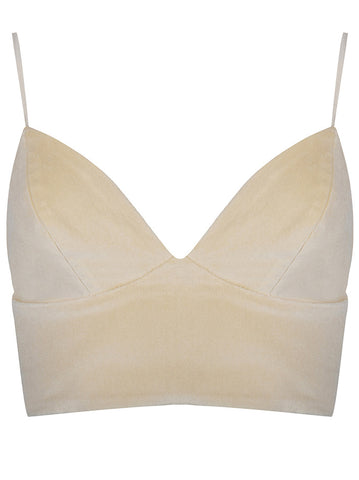 Ruffle Tube Top - Pearl White