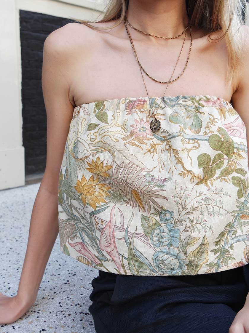 Ruffle Tube Top - Botanic Garden