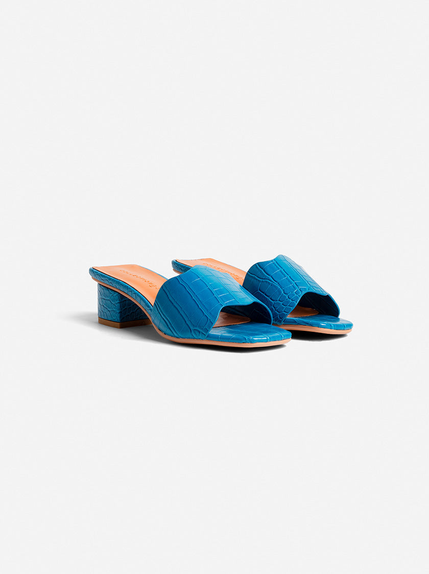 KITTY MULES - BLUE CROC