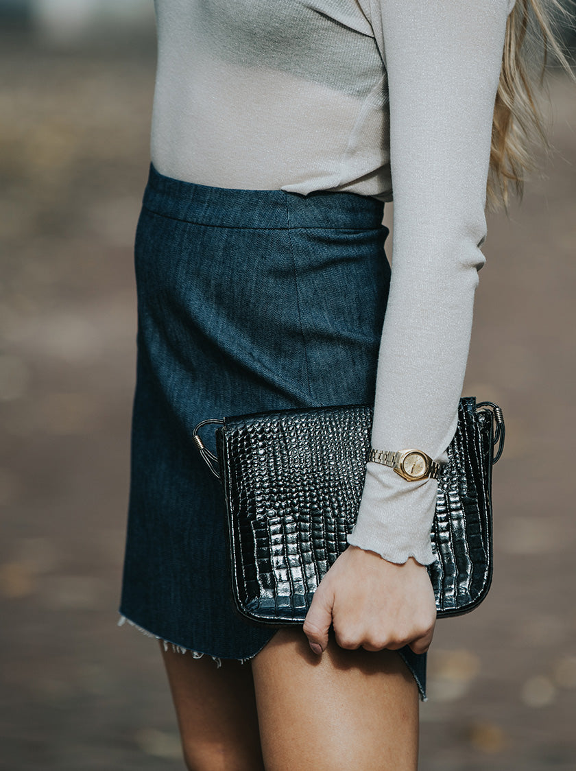denim skirt vegan fashion noumenon