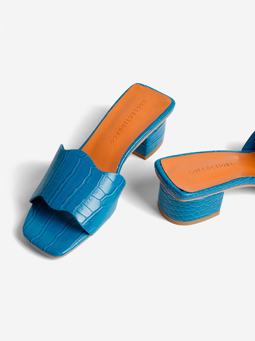KITTY MULES - BLUE CROC