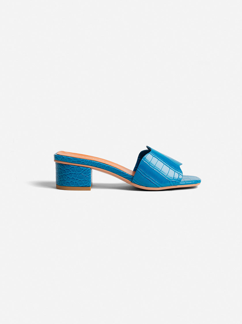 KITTY MULES - BLUE CROC