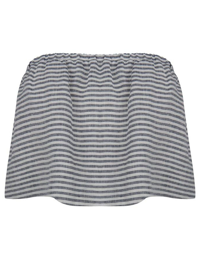 Ruffle Tube Top - Marine Stripes