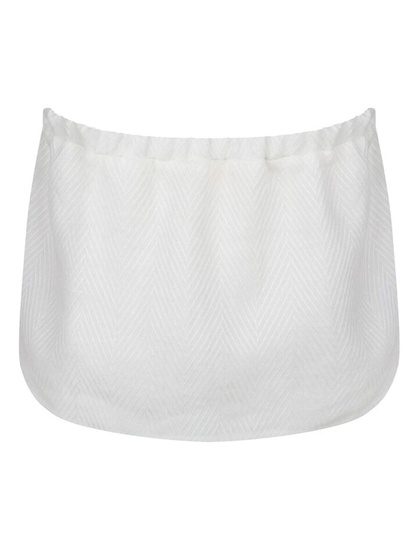 Ruffle Tube Top - Pearl White