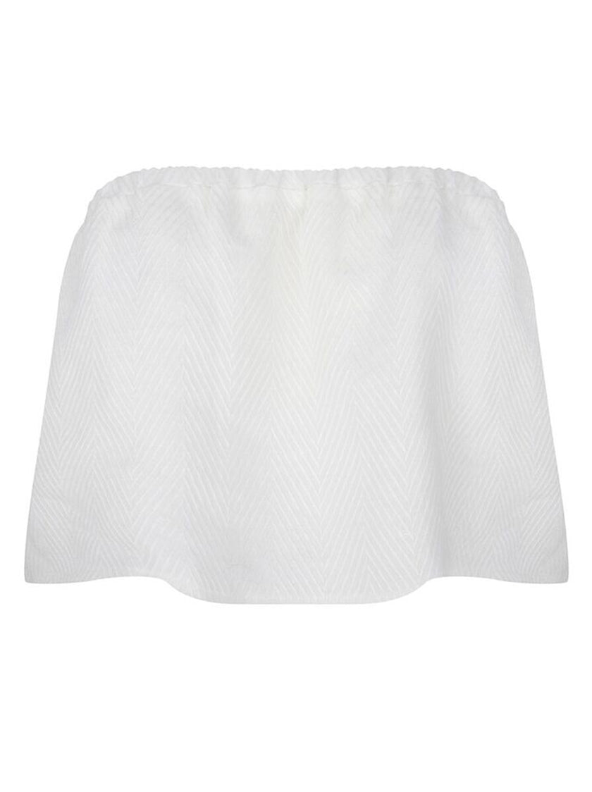 Ruffle Tube Top - Pearl White