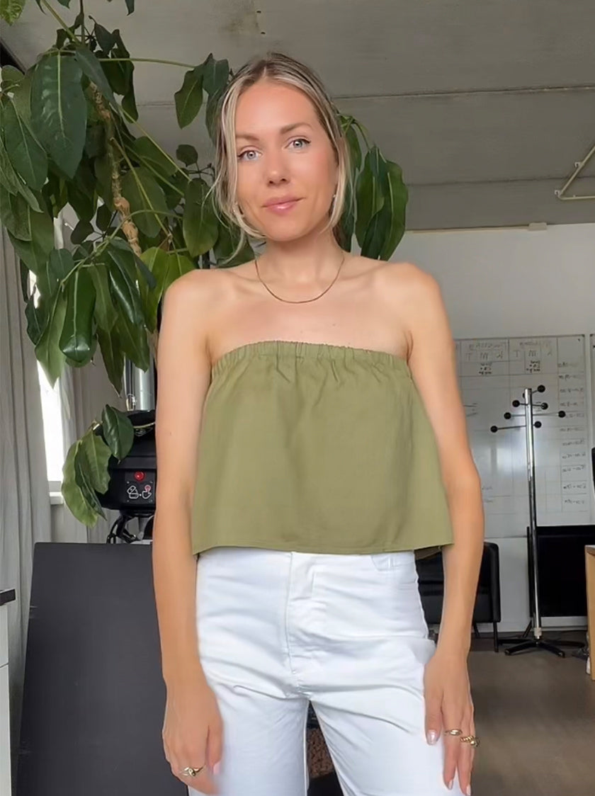Ruffle Tube Top - Sage