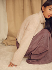 Ecru Wool Alpaca Turtleneck