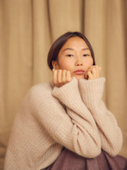 Ecru Wool Alpaca Turtleneck