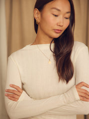 Long Sleeve Ribbed Top Lyocell