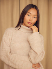 Ecru Wool Alpaca Turtleneck