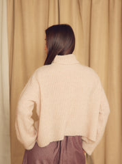 Ecru Wool Alpaca Turtleneck