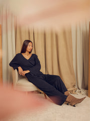 Black Organic Cotton Wide-Leg Jumpsuit