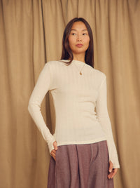 Long Sleeve Ribbed Top Lyocell