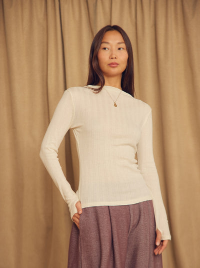 Long Sleeve Ribbed Top Lyocell