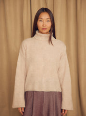 Ecru Wool Alpaca Turtleneck