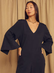 Black Organic Cotton Wide-Leg Jumpsuit