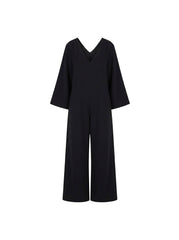 Black Organic Cotton Wide-Leg Jumpsuit