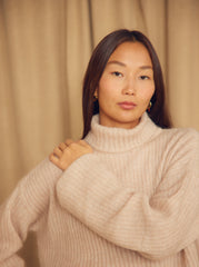 Ecru Wool Alpaca Turtleneck