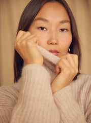 Ecru Wool Alpaca Turtleneck