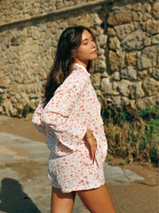 LOUISE Shirt Fleurs Oversized Cotton Shirt | Kaly Ora