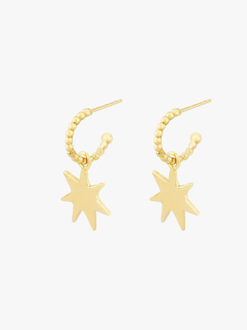 Starlit Whispers Earrings Gold Plated - Pair