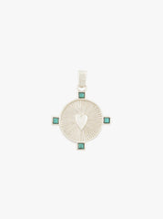 Heart Compass Necklace Silver