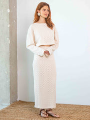 Organic Cotton Crochet Crop Top – Ecru