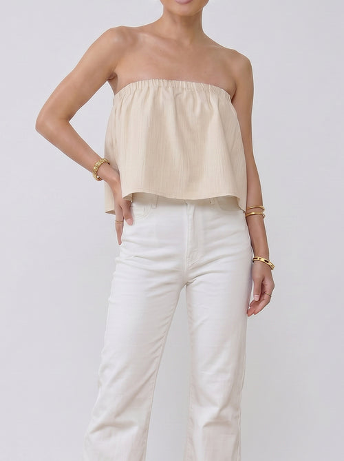 Ruffle Tube Top - Off White