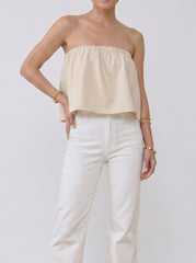 Ruffle Tube Top - Off White