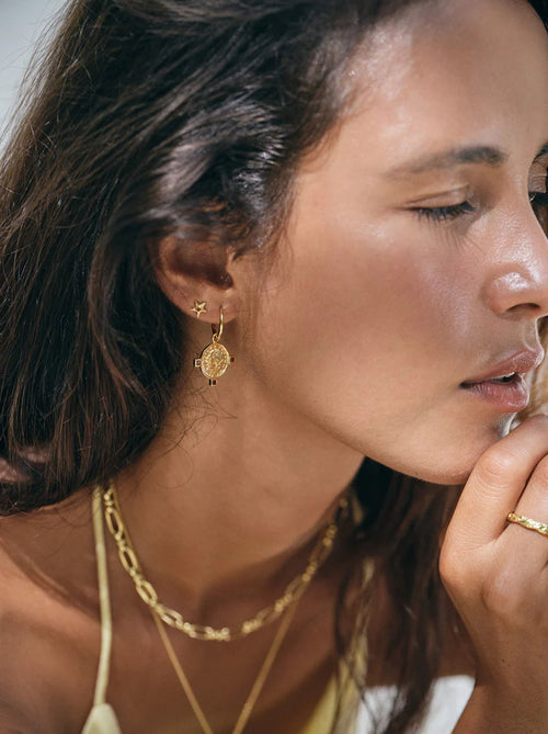 Cosmic Pink Stud Gold plated - Single Piece