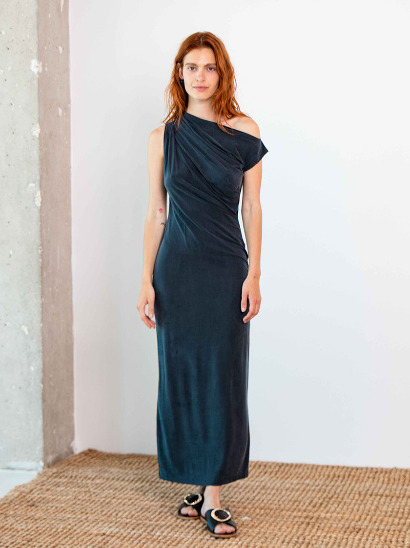 drape dress midi Draped Two Piece Midi Dress Lavender