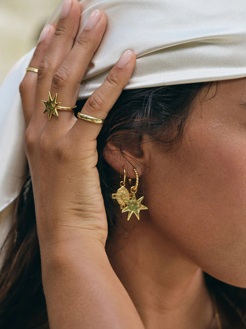 Starlit Whispers Earrings Gold Plated - Pair