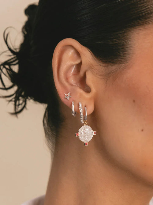 Cosmic Pink Stud Silver - Single Piece