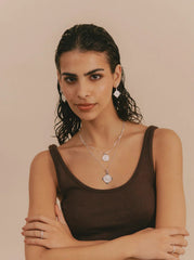 Heart Compass Necklace Silver