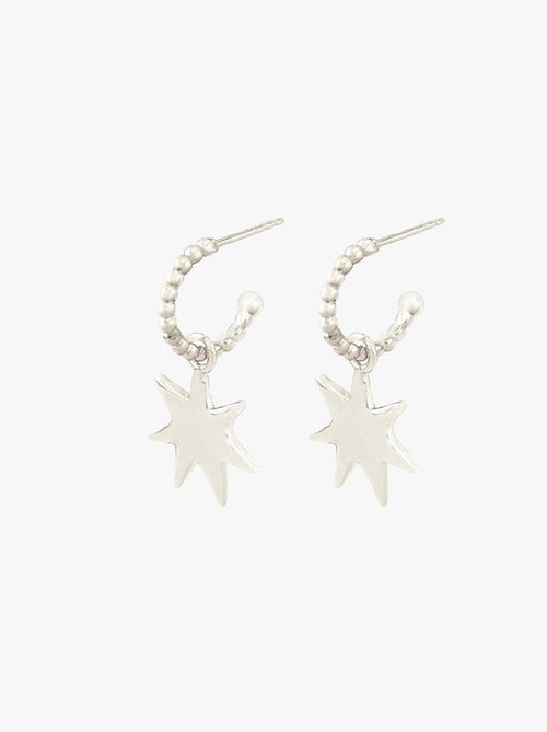 Starlit Whispers Earrings Silver - Pair