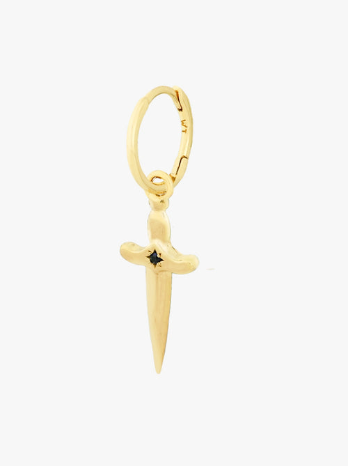 Sacred Sword Earring Gold Plated - Single Piece