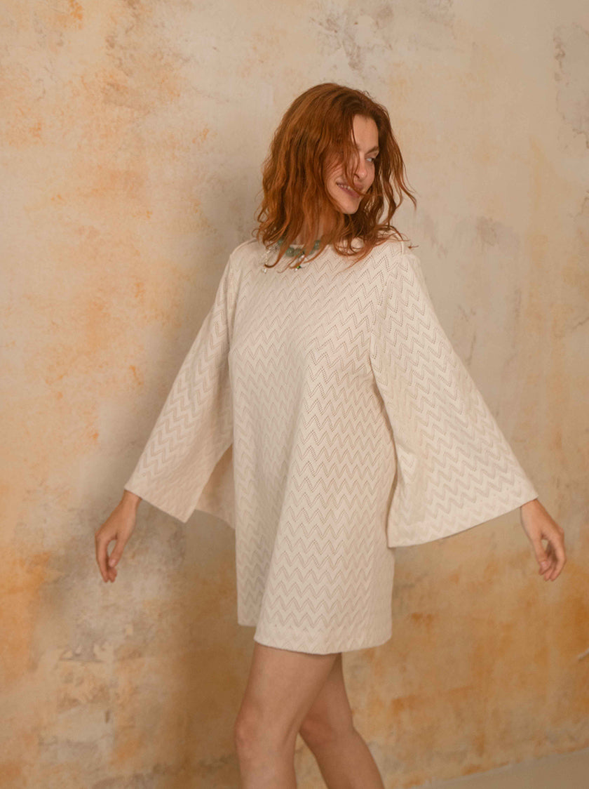 Crochet Mini Dress in Organic Cotton