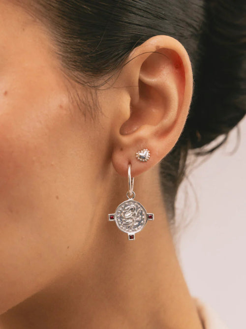 Thorns and Roses Earring Silver - Single Piece