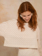 Organic Cotton Crochet Crop Top – Ecru