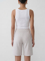 Asymmetric Sweat Shorts - Grey