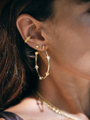 Stardust Earrings Gold Plated - Pair
