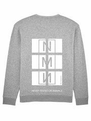 Close-up of the NMN Sweatshirt showing broken cage graphic symbolising freedom by Noumenon